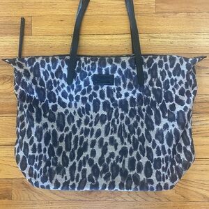 Rebecca Minkoff Black and Gray Leopard Print Tote